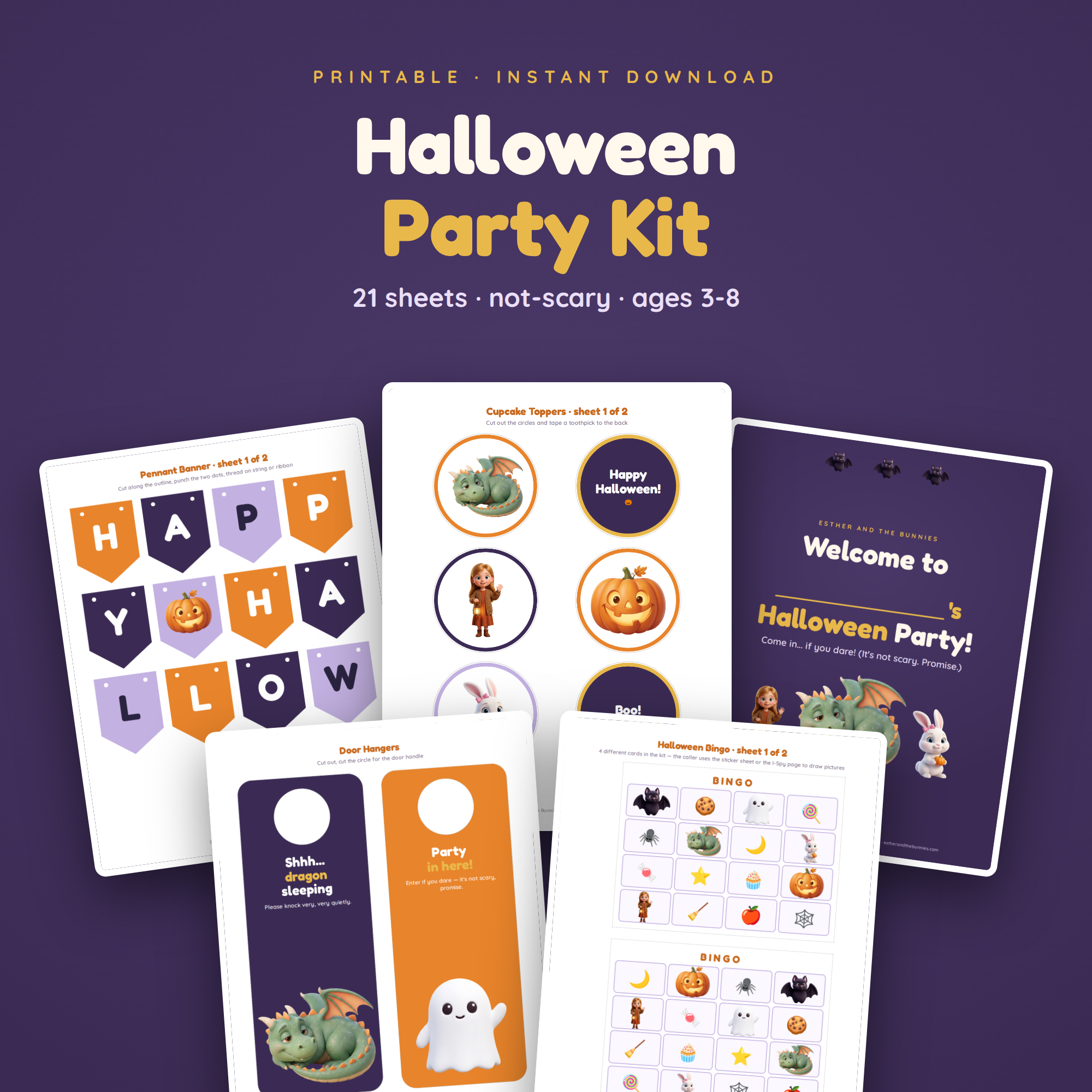Halloween Party Kit – 25 Printable Sheets