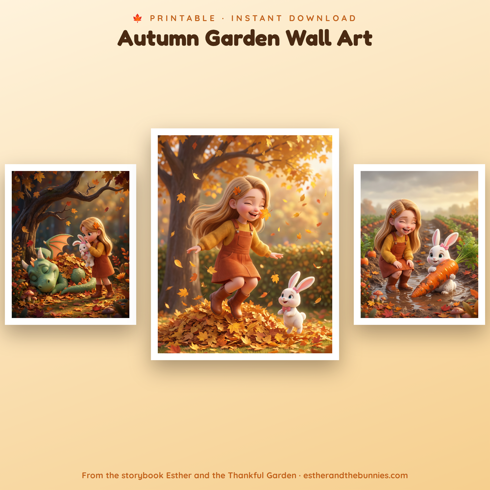 Autumn Garden Wall Art – set of 3