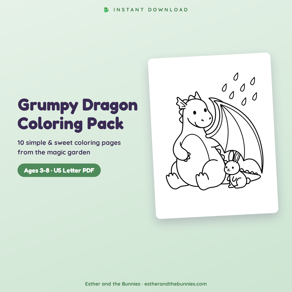 Grumpy Dragon Coloring Pack
